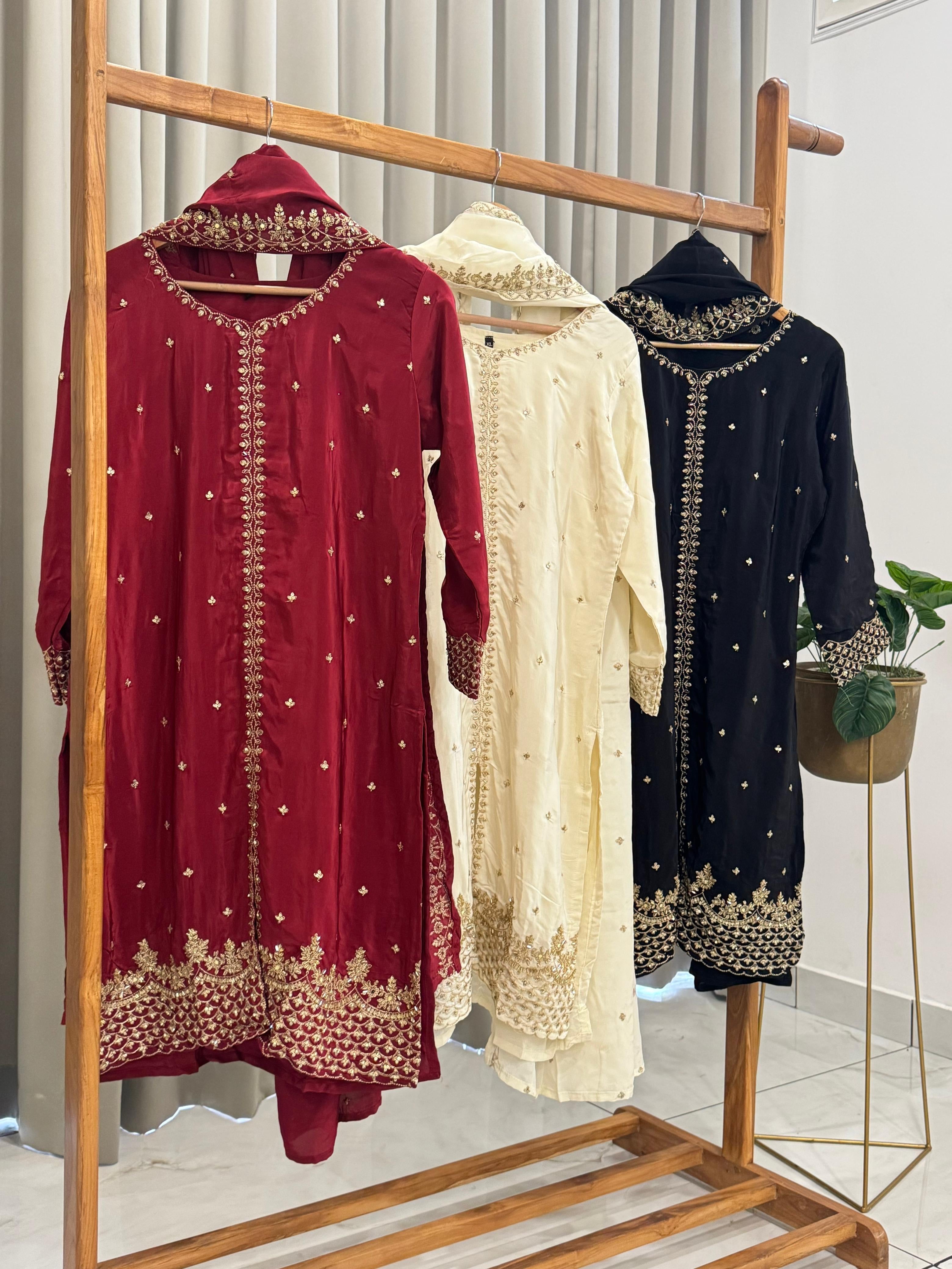 Premium Crepe suit with Handwork detailings