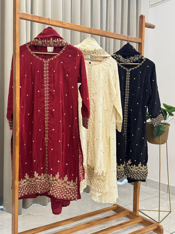 Premium Crepe suit with Handwork detailings