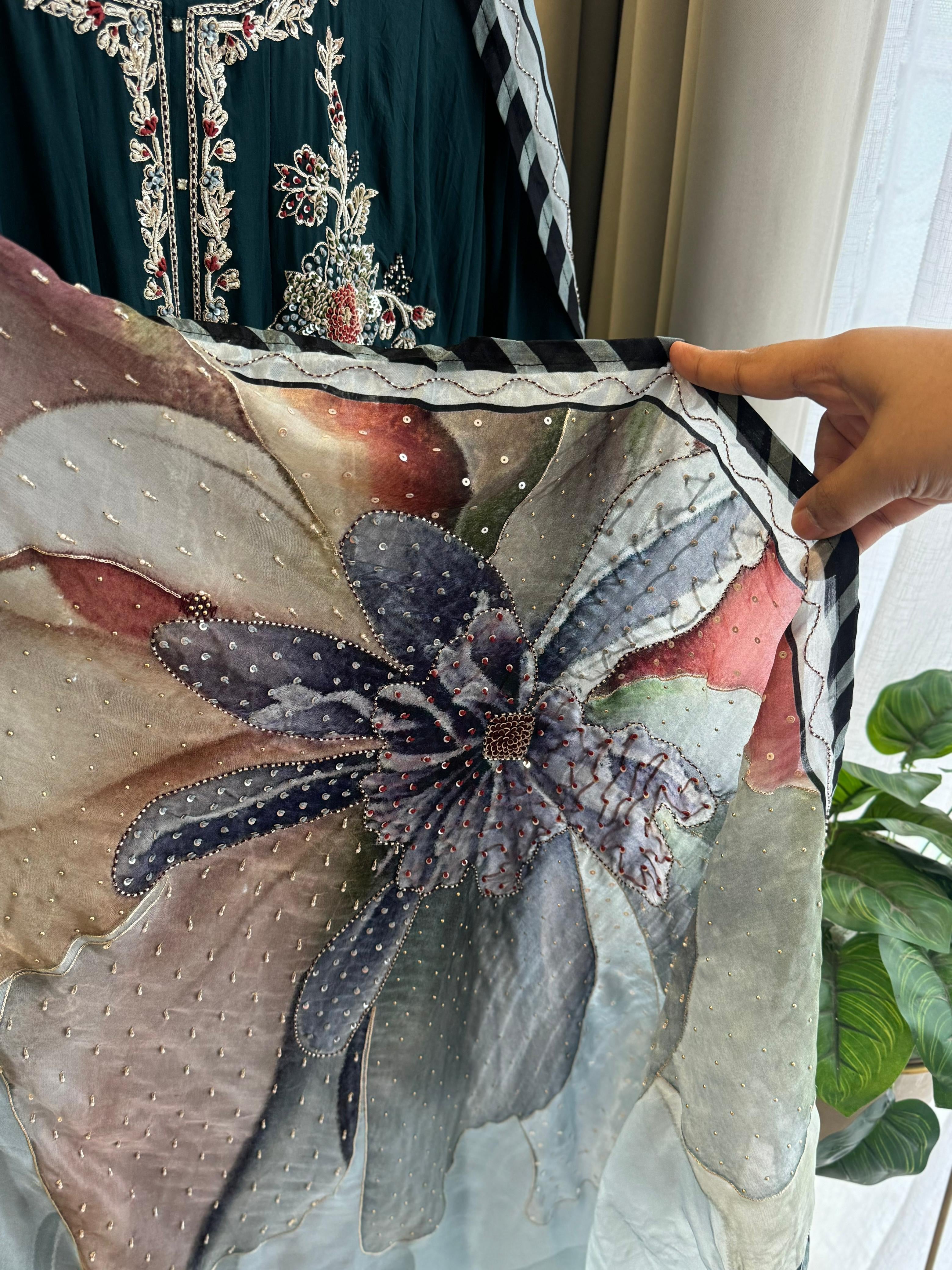 Organza Fully Flaired Anarkali