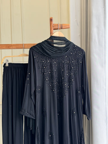 Black Mukaish Chikankari Suit