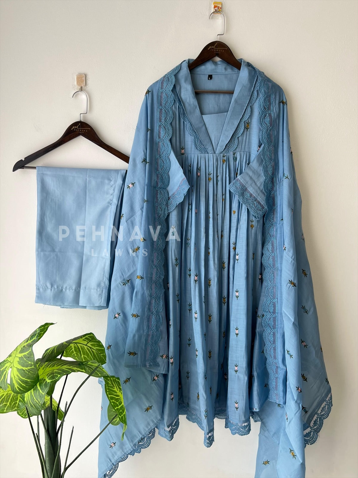 Pleated Yoke Anarkali Suit -12779 - Pehnava Lawns