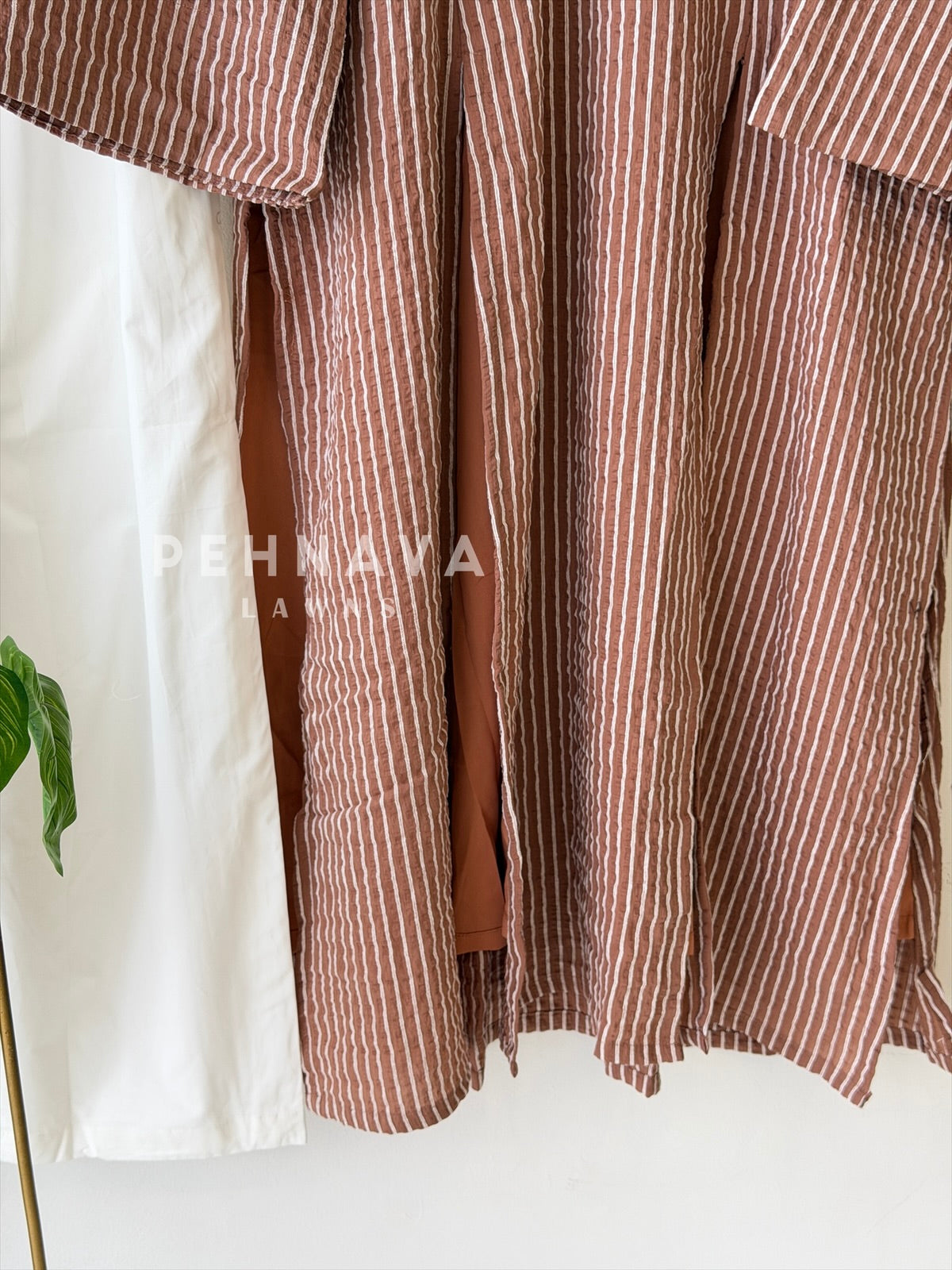 Modest Striped Side-Slit Two Piece Set-B227