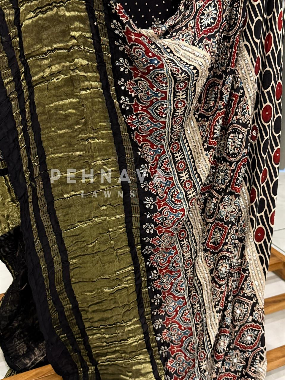 Ajrak Printed Unstitched Suit