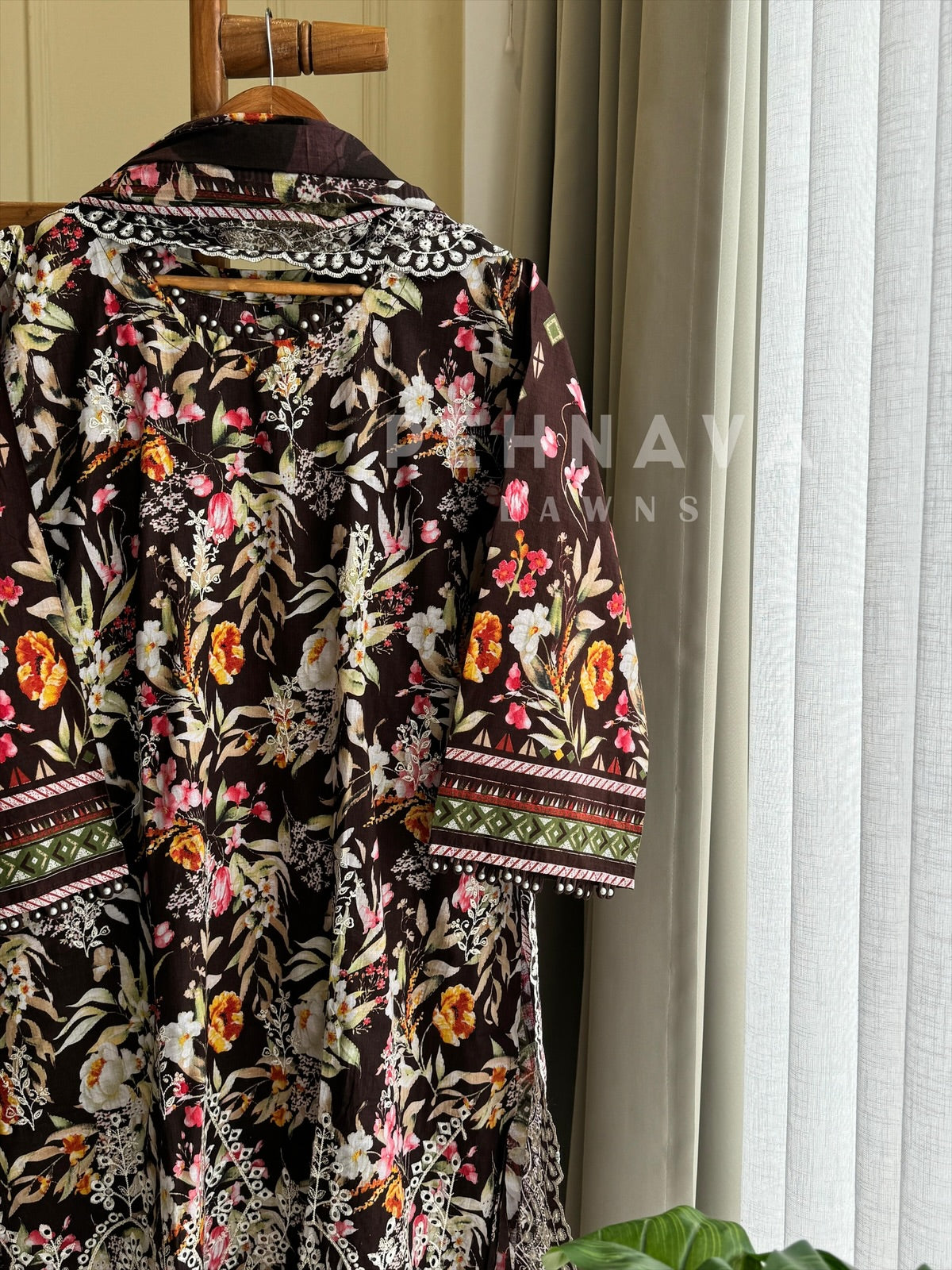 Printed Suit ft Embroidered  and Lace Detailing