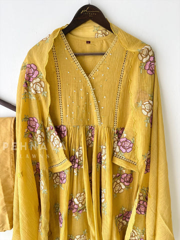 Embroidered Floral Buti Suit-12764