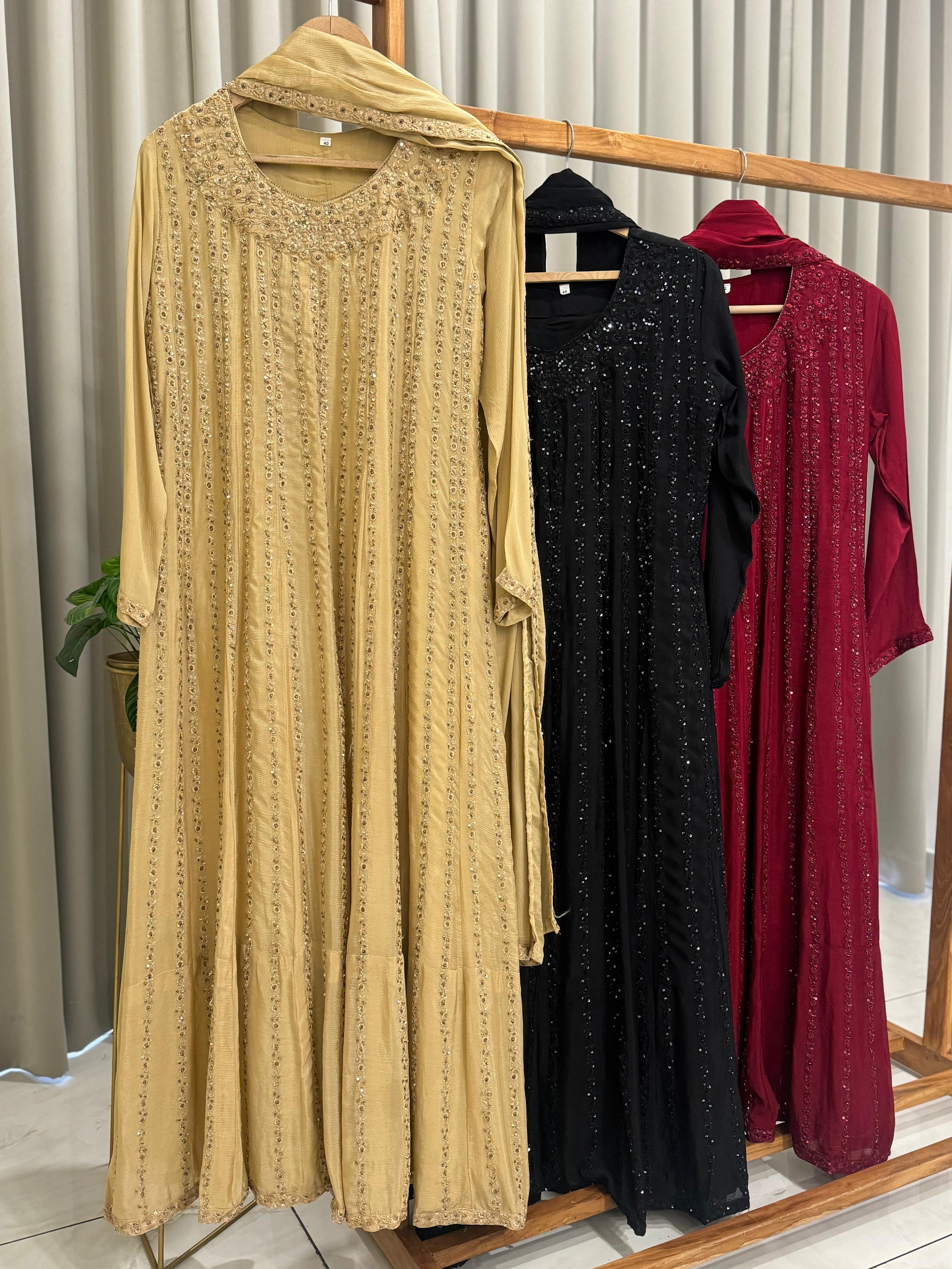 Heavy hand worked full gown-34560