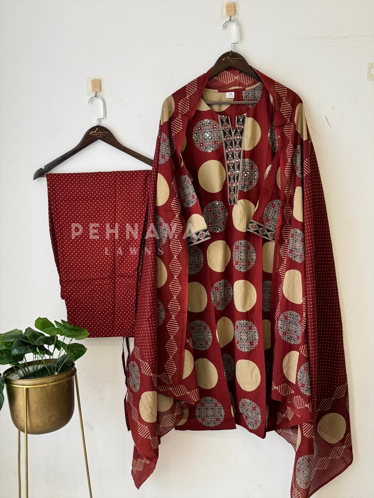 Block-Printed Cotton Suit Set