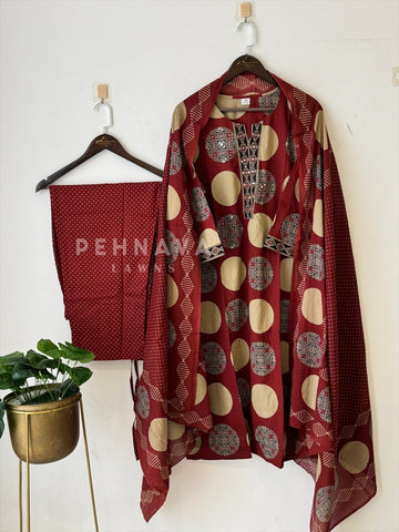 Block-Printed Cotton Suit Set