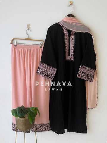 Border Embroidered Three Piece Set-420
