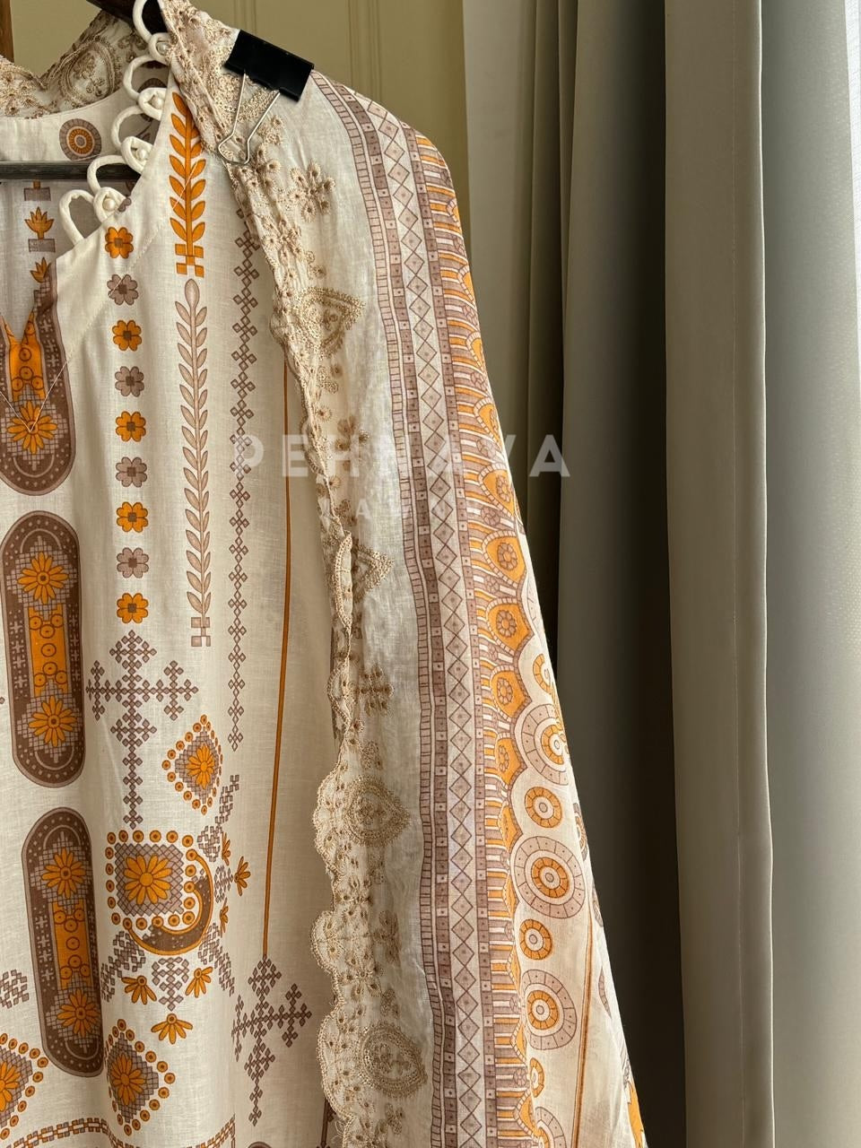 Embroidered Printed Cotton Set-1110