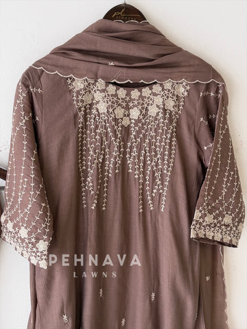 Embroidered Imported Three Piece Ensemble-13418