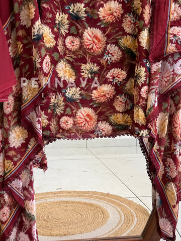 Floral Embroidered Unstitched Suit 4509