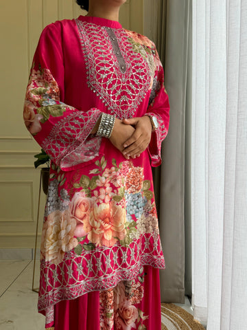 Crepe indo-western co-od set-10210