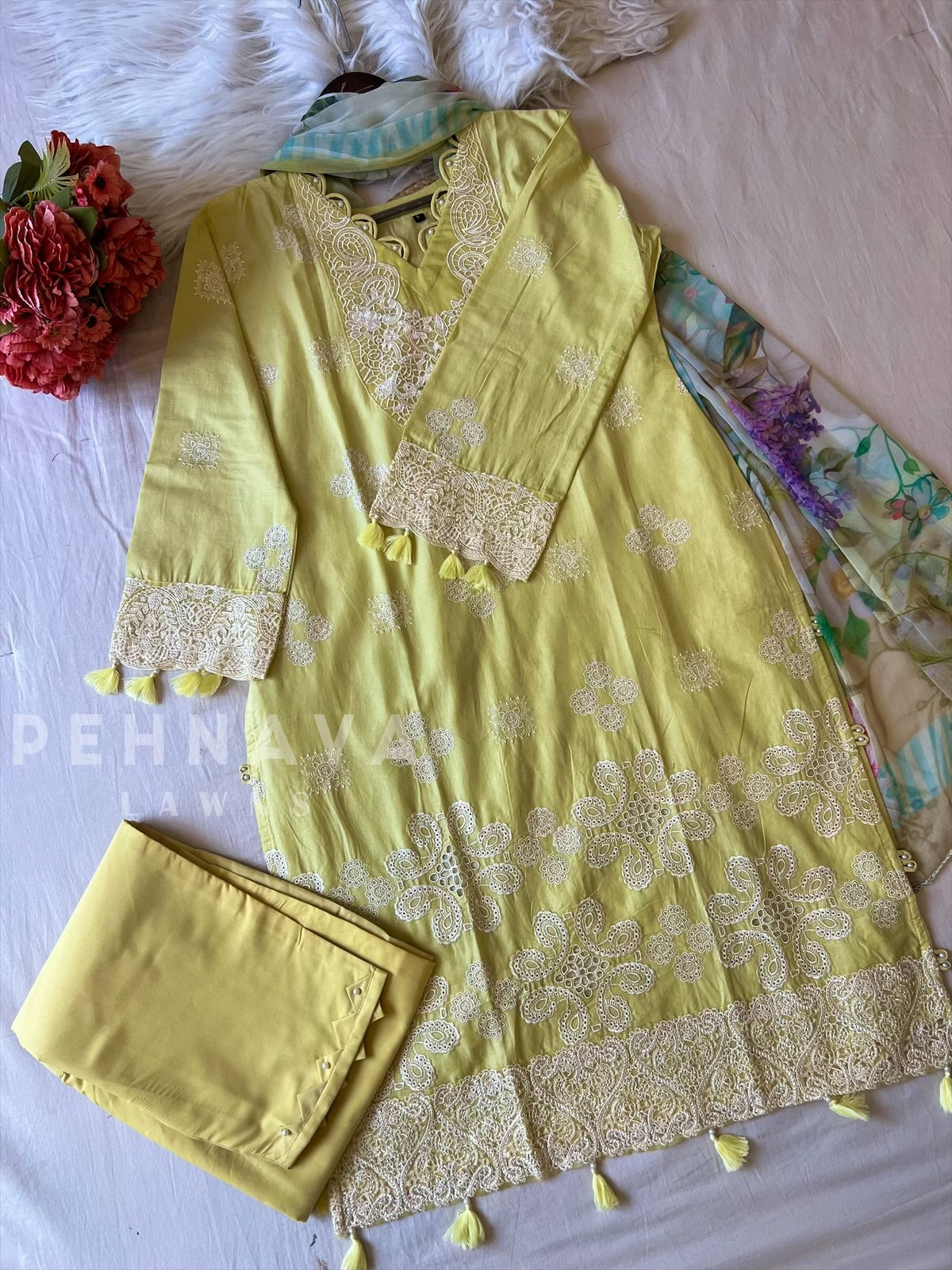 Premium Pak-Suit With Chiffon Dupatta - Pehnava Lawns