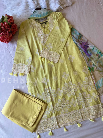 Premium Pak-Suit With Chiffon Dupatta - Pehnava Lawns