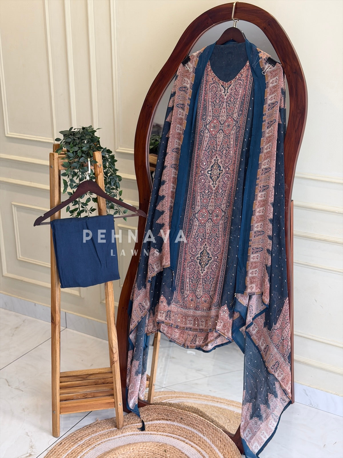Paisley Printed Chiffon Unstitched Suit No.25