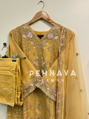 Organza embroidered suit-1232