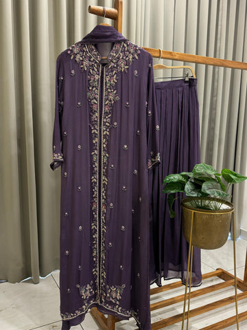 Premium Jacket Dress With Floral Handwork