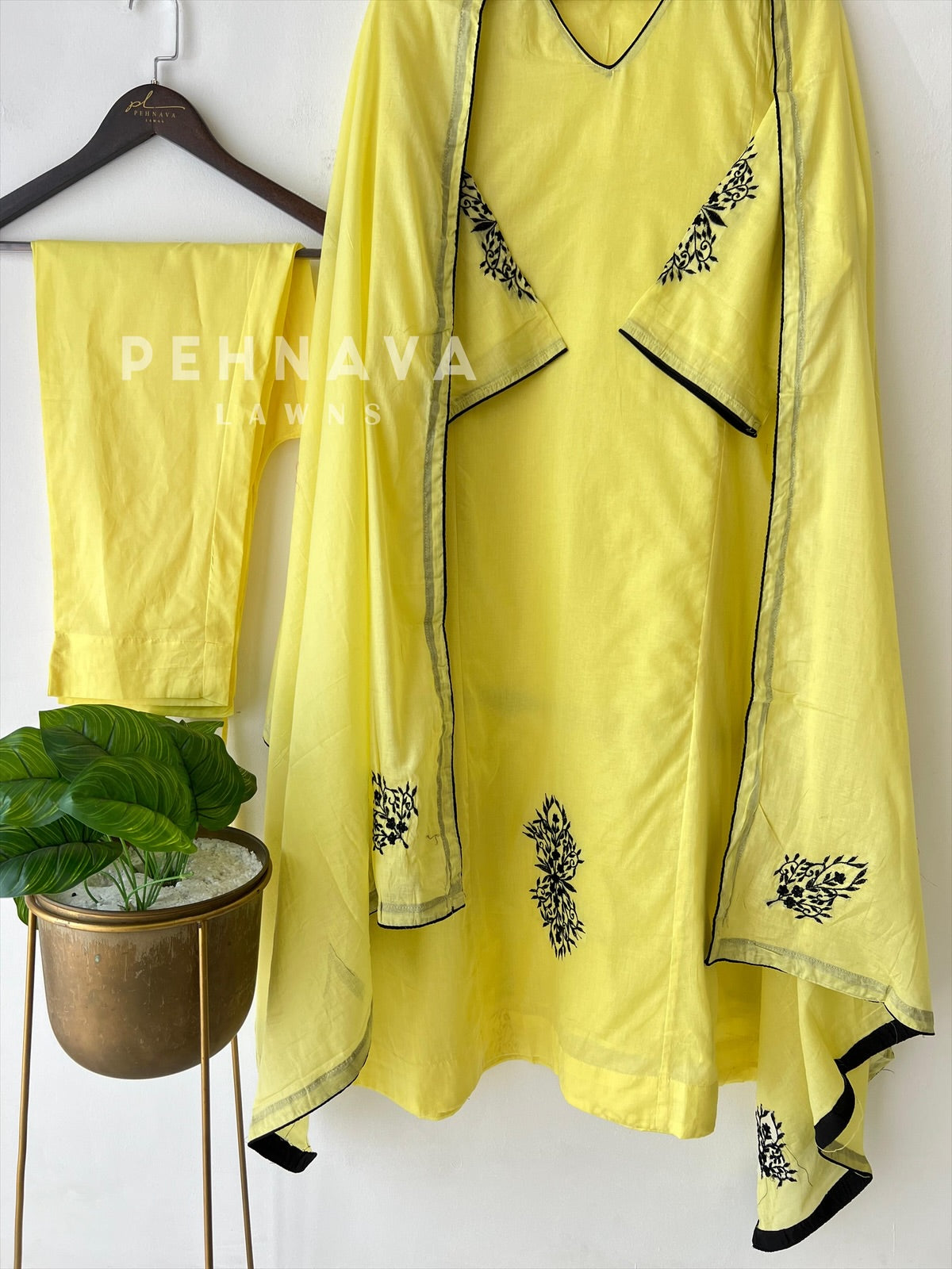 Black Thread Embroidered Suit