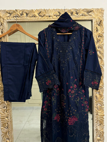 Pure Lawn Embroidery Suit-D13