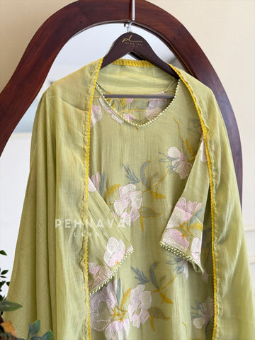 Floral Embroidered Suit Set