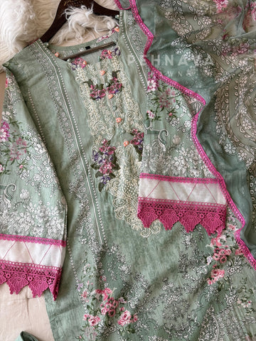 Cotton Lace Detail Suit Set-1487