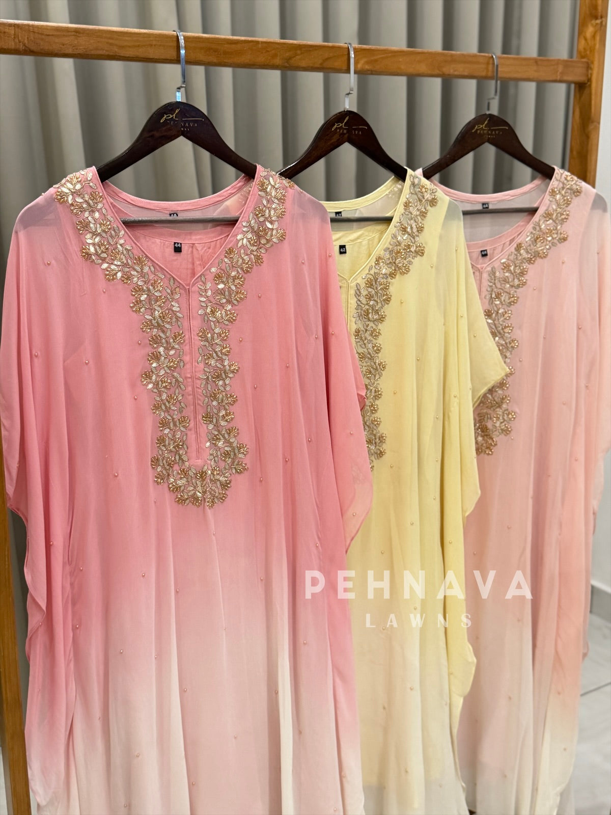 Premium Floral Handworked Kaftan Suit 2586