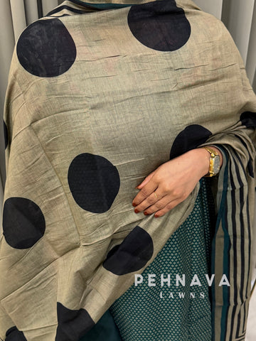 Maheshwari Unstitched Suit With Polka Dot Dupatta-4559