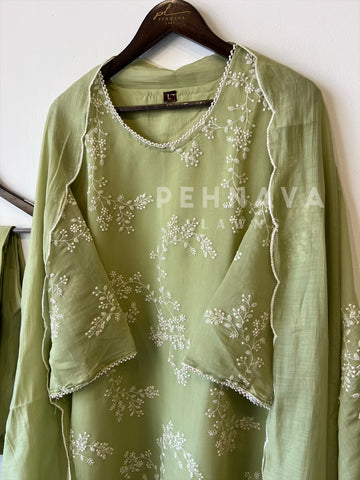 Elegant floral Embroidered  Suit-12818