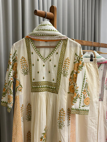 Cotton Floral Anarkali suit-2793