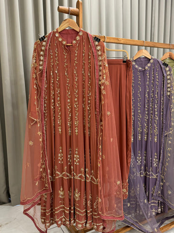 Heavy Handworked Anarkali Suit-8393