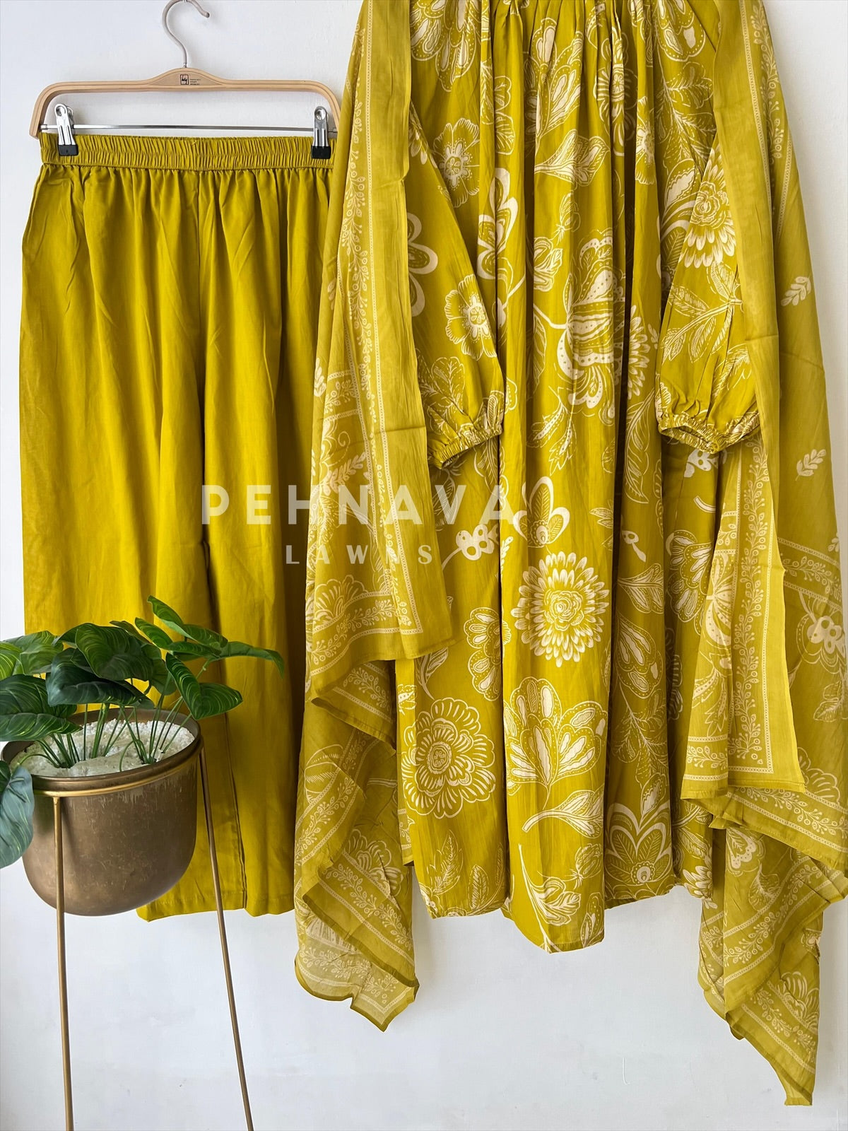 Mustard EthnicThree Piece Suit