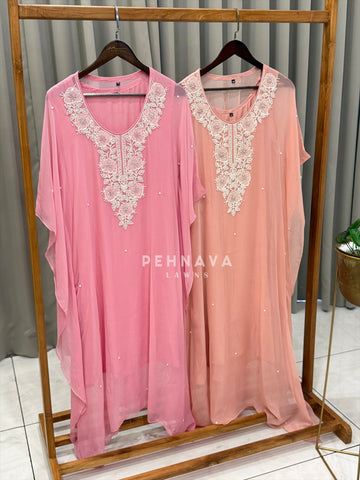 Pearl Embroidered Kaftan Set 2628