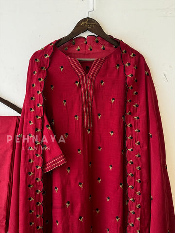 Floral Embroidered Suit set 12694