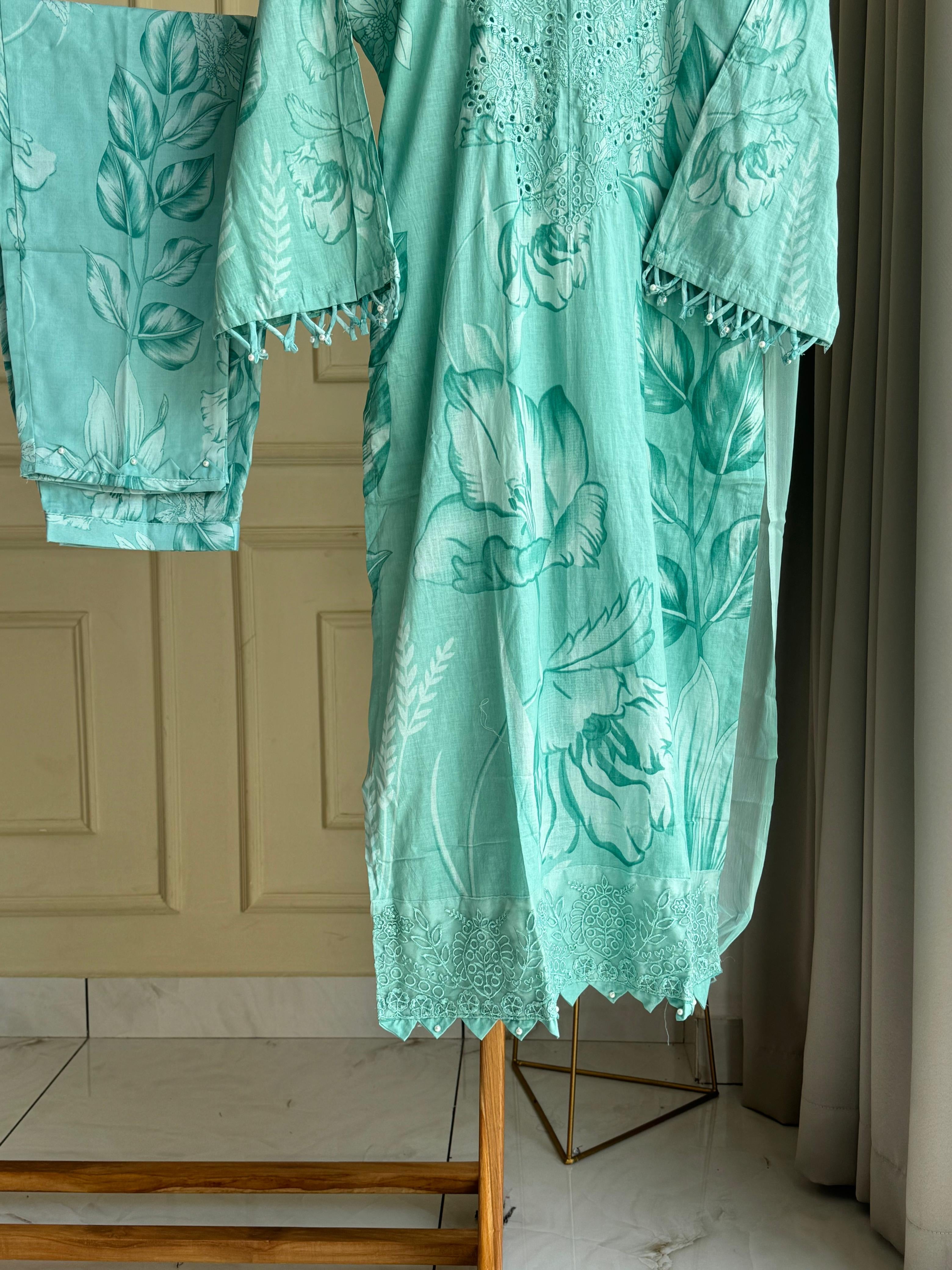 Cotton Casuals with Self Embroidered Dupatta-3906