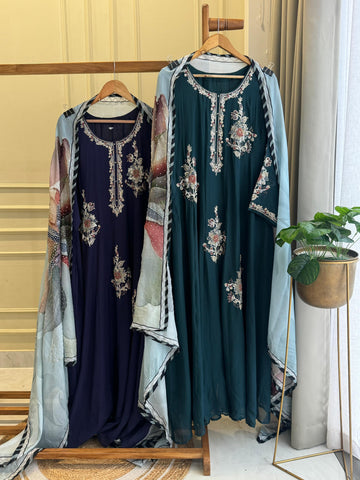 Organza Fully Flaired Anarkali