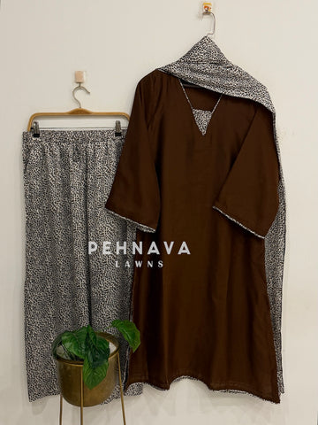 Minimal Animal Printed Three Piece Suit