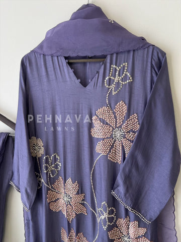 Heritage Bead Floral Suit-2285 - Pehnava Lawns