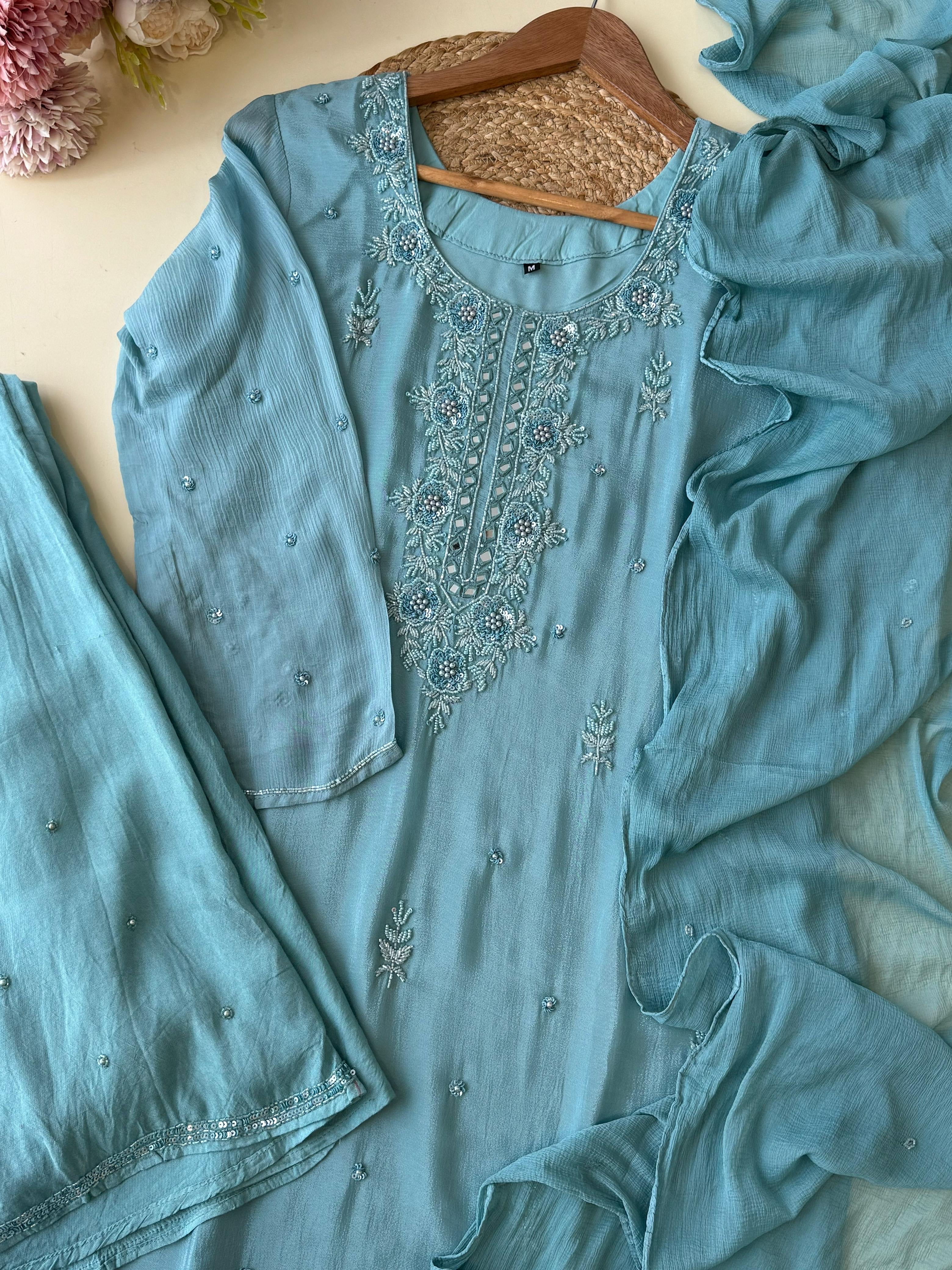 Chinnon handworked suit with palazzo Bottom