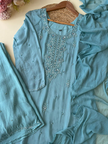 Chinnon handworked suit with palazzo Bottom