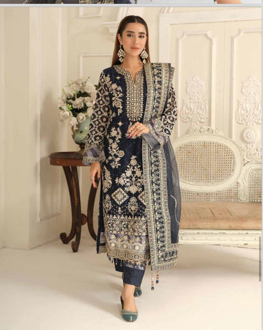 Pure chiffon semi stitched suit-n6