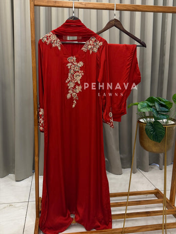 Premium Crepe Embroidered Suit