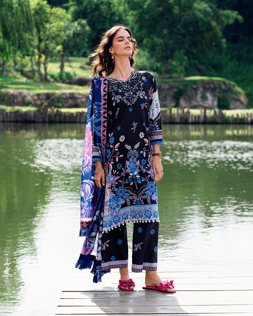 Printed Lawn Collection-BLACKBERRY FROST