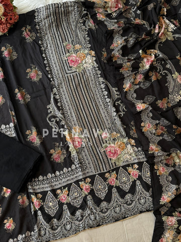 Muslin Unstitched Suit-KT-342 - Pehnava Lawns