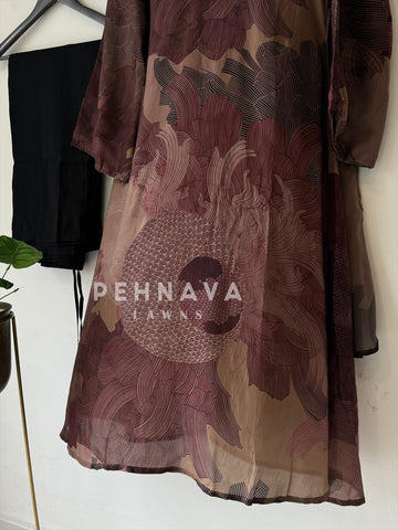 Printed Organza Ensemble Suit-4201