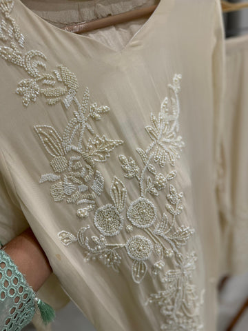 Pearl Hand worked party wear suit