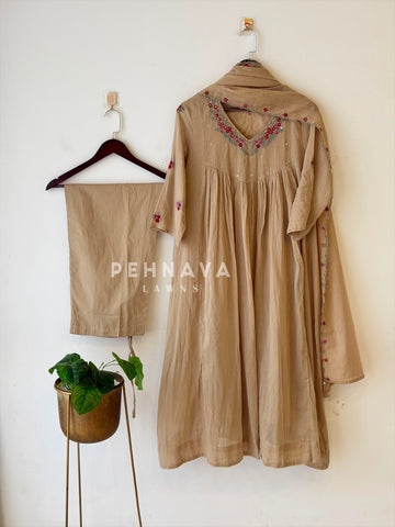 Thread Embroidered Cotton Suit Set-B275