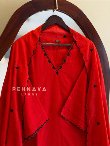 Embroidered Cotton Suit Set