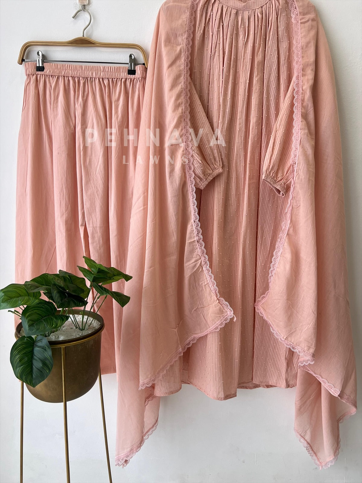 Balloon Sleeve Dobby Cotton  Sui-4024
