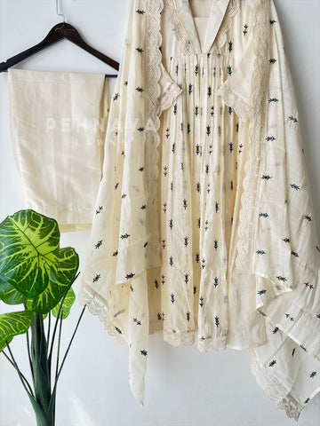 Pleated Yoke Anarkali Suit -12779